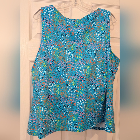 New Lands’ End Plus 20W Turquoise Floral Tankini Swim Top & Skirted Bottom Plus - Picture 3 of 16